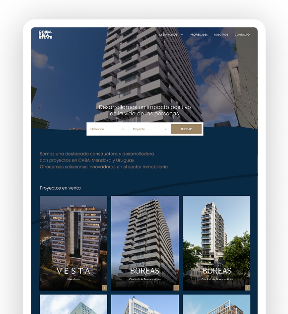 Criba Real Estate - sitio web
