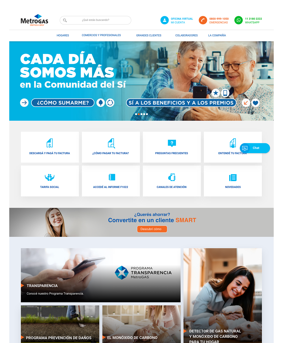 Metrogas - sitio web