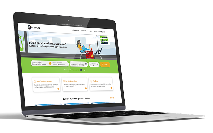 Sitio mostrado en una notebook